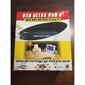USB Ultra Hub 4 (Powered) - ADS Technologies PC or MAC - NEW IN FACTORY BOX